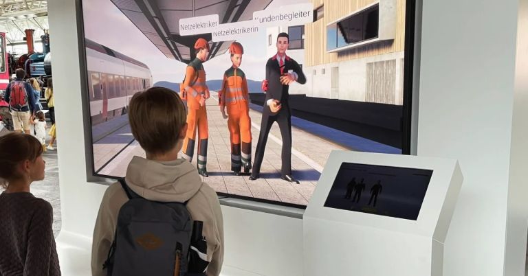 Interaktive Digitale SBB Uniformengarderobe im Verkehrshaus